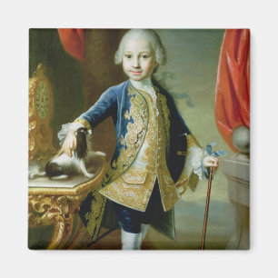 Portrait of a Boy with Pet Spaniel, 18th century Magnet