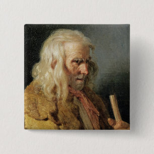 Portrait of a Breton Peasant, 1834 15 Cm Square Badge
