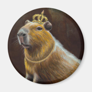 Portrait of a Capybara wearing mediaeval royal rob Magnet