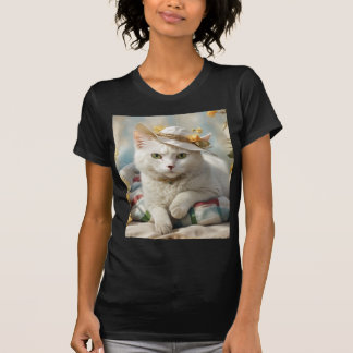 Portrait of a cat in a hat. T-Shirt