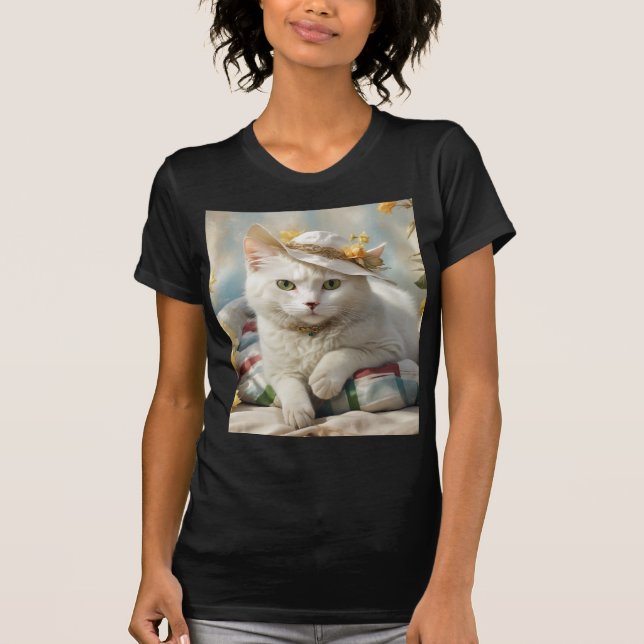 Portrait of a cat in a hat. T-Shirt (Front)