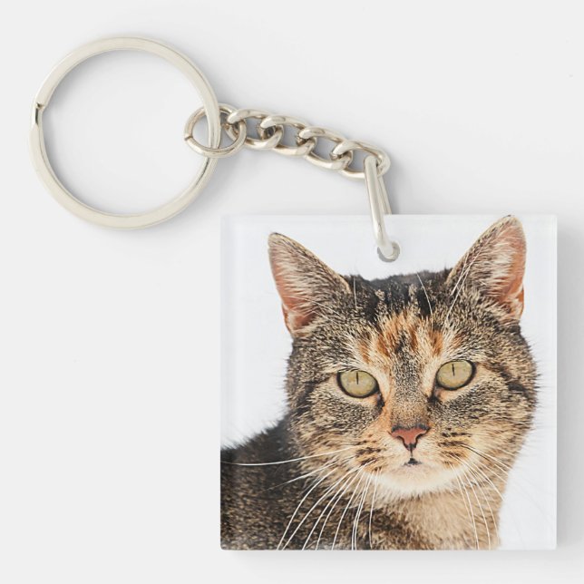 Portrait of a cat key ring (Front)