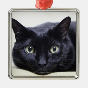 Portrait of a Cat Metal Tree Decoration