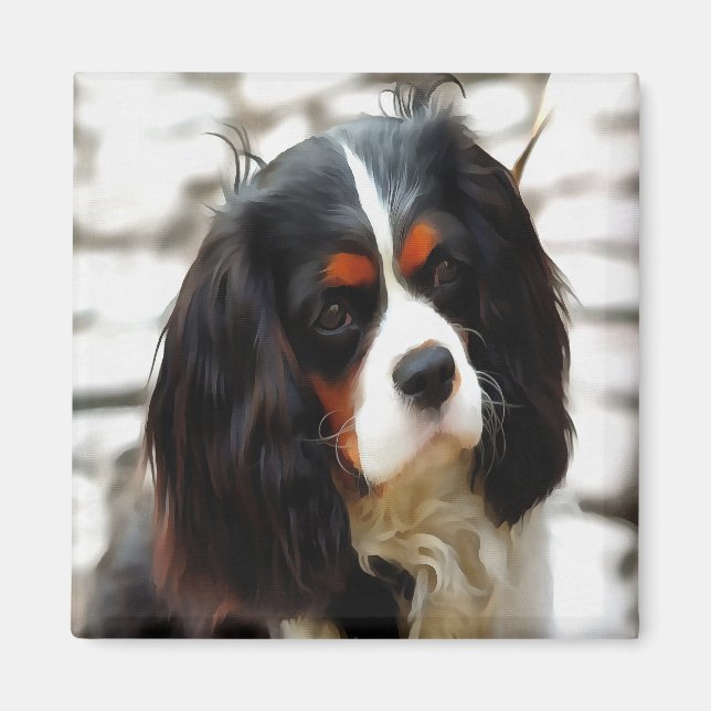 Portrait Of A Cavalier King Charles Spaniel Magnet (Front)
