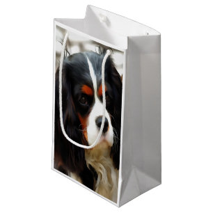 Portrait Of A Cavalier King Charles Spaniel Small Gift Bag