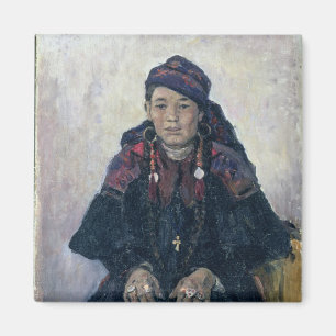 Portrait of a Cossack Woman, 1909 Magnet