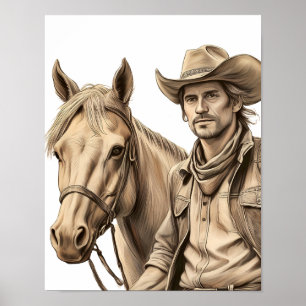 Portrait of a Cowboy Poster