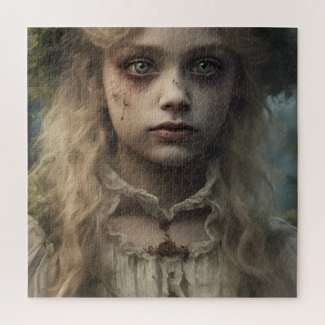Portrait of a creepy undead Victorian blonde child Jigsaw Puzzle (Vertical)
