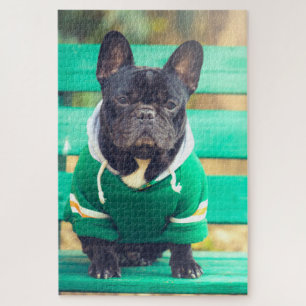 Portrait of a Cute French Bulldog Jigsaw Puzzle