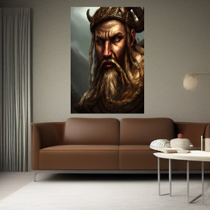Portrait of a Danish viking AI Art Poster