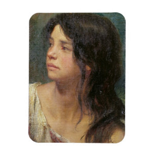 Portrait of a dark-haired girl, 1867 magnet