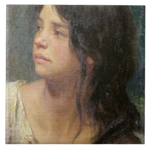 Portrait of a dark-haired girl, 1867 tile