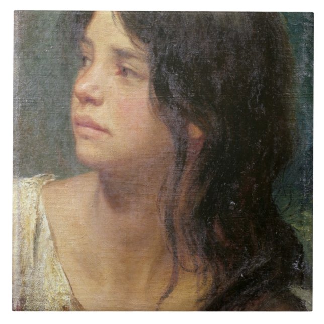 Portrait of a dark-haired girl, 1867 tile (Front)