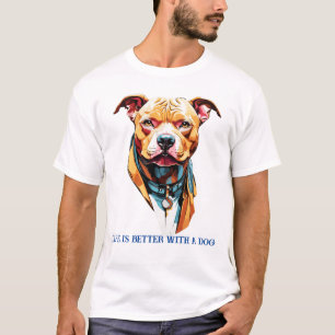 Portrait of a Dog in Watercolor Technique T-Shirt