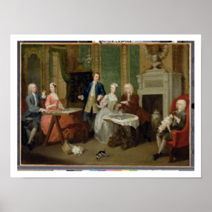 Portrait of a Family, 1730s (oil on canvas) Poster