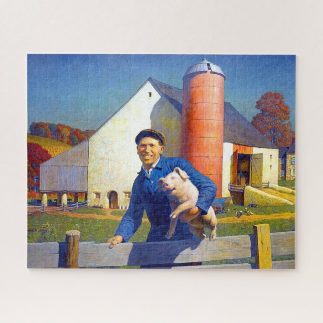 Portrait of a Farmer NC Wyeth 1943 Americana Art   Jigsaw Puzzle (Horizontal)