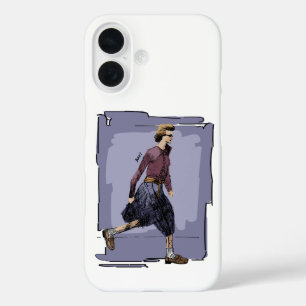 Portrait of A Fashionable Woman Walking Mid Stride iPhone 16 Case