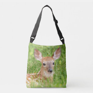 Portrait of a Fawn (white-tailed deer) Crossbody Bag