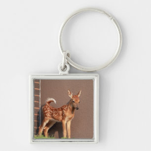 Portrait of a Fawn (white-tailed deer) Key Ring