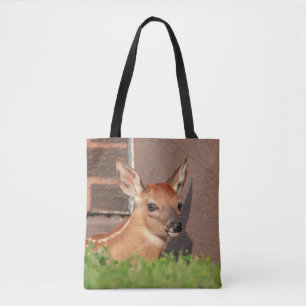 Portrait of a Fawn (white-tailed deer) Tote Bag