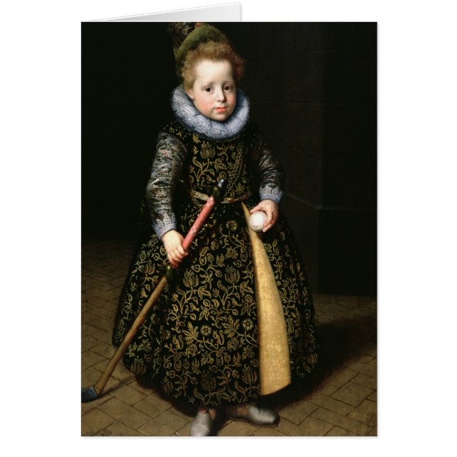 Portrait of a four-year old boy with club and (Front)