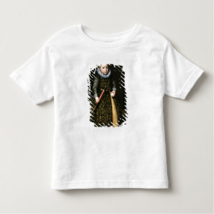 Portrait of a four-year old boy with club and toddler T-Shirt