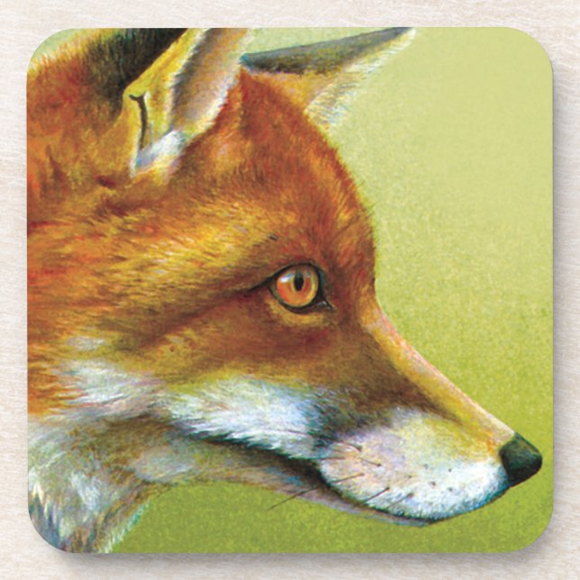 Portrait of a fox fine art set of 6 coasters (Front)