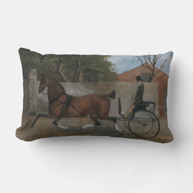 Portrait of a Gentleman in a Carriage Lumbar Cushion (Front)