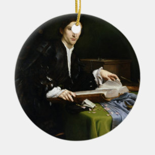 Portrait of a Gentleman in his Study, 1528-30 (oil Ceramic Ornament