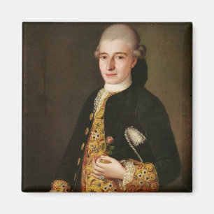 Portrait of a Gentleman with a Rose Buttonhole Magnet