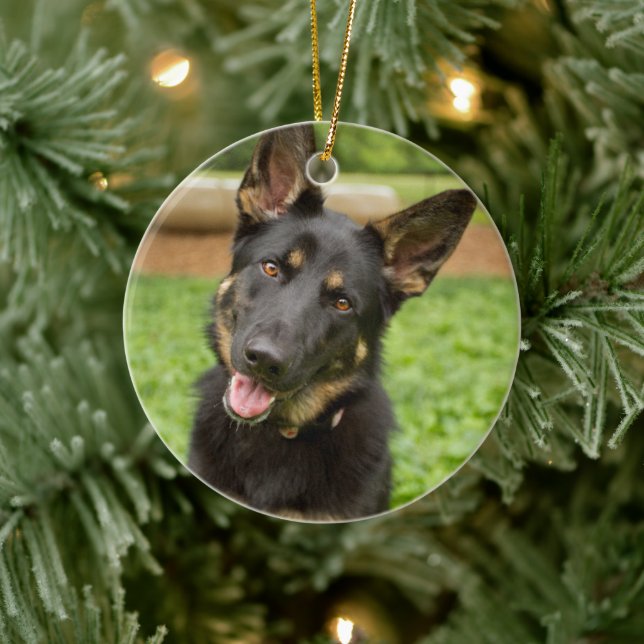 Portrait of a German Shepherd Ceramic Ornament (Tree)