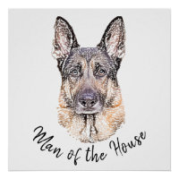 Portrait of a German Shepherd Dog Sketched Art