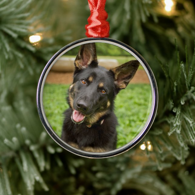 Portrait of a German Shepherd Metal Ornament (Tree)