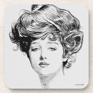 Portrait Of A Gibson Girl, 1900 Coaster