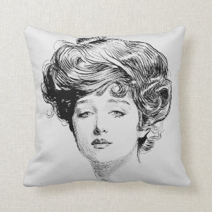 Portrait Of A Gibson Girl, 1900 Cushion