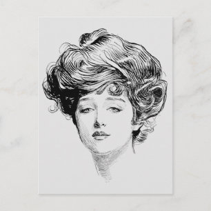 Portrait Of A  Gibson Girl, 1900 Postcard