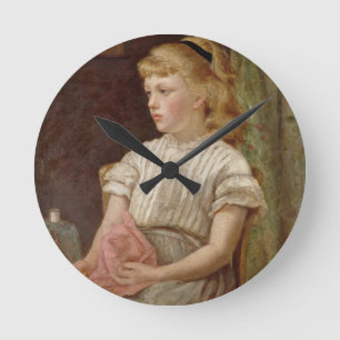 Portrait of a Girl, 1896 (oil on canvas) Round Clock