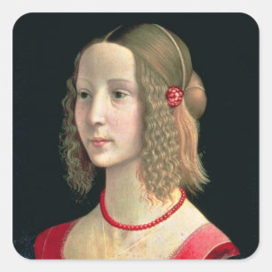 Portrait of a Girl, c.1490 Square Sticker