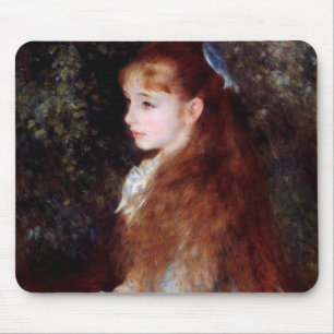 Portrait of a Girl with Blue Ribbon, Renoir Mouse Pad