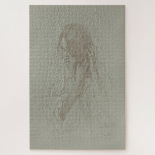 Portrait of a Girl with Hands in Hair – Mucha  Jigsaw Puzzle