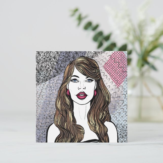 Portrait of a girl with long brown hair (Standing Front)