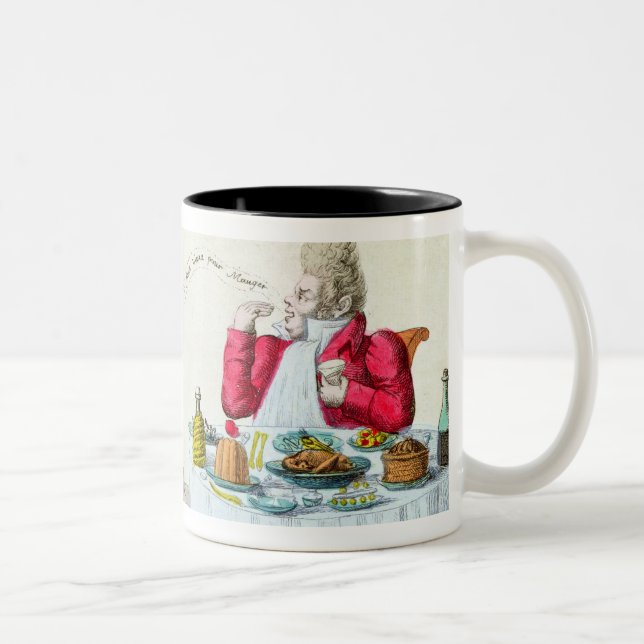 Portrait of a Glutton Two-Tone Coffee Mug (Right)