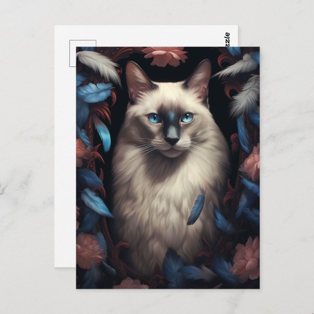 Portrait of a gorgeous siamese cat  postcard (Front/Back)