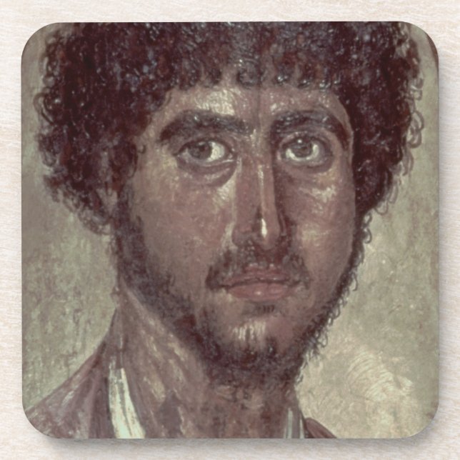 Portrait of a Greek, from Fayum, Romano-Egyptian, Coaster (Front)