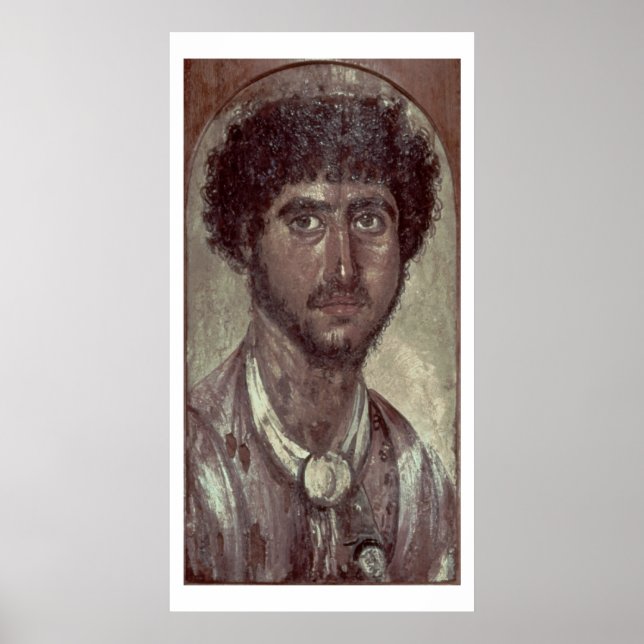Portrait of a Greek, from Fayum, Romano-Egyptian, Poster (Front)