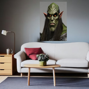 Portrait of a green Orc AI Art Poster
