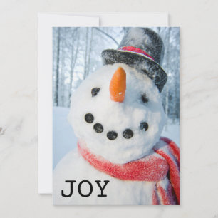 Portrait of a Happy Snowman Holiday Card