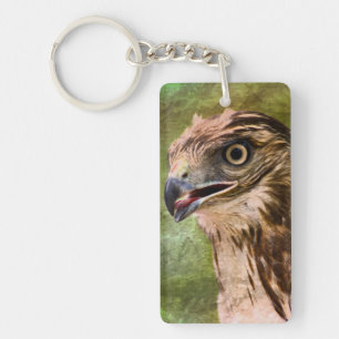 Portrait of a Hawk Key Ring