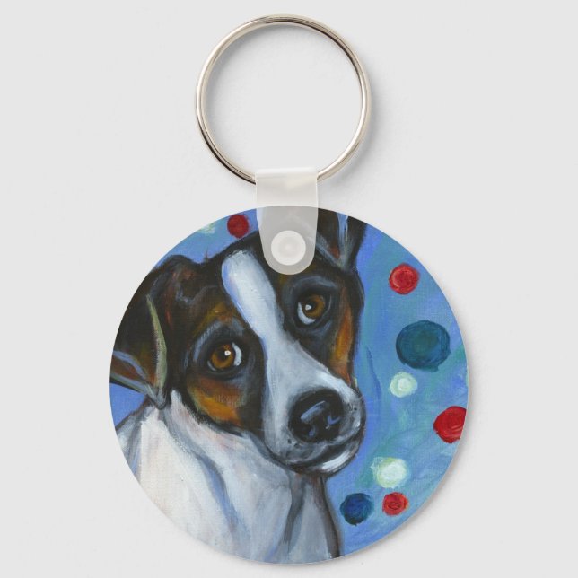 Portrait of a Jack Russell Key Ring (Front)