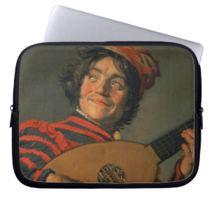 Portrait of a Jester with a Lute (oil on canvas) Laptop Sleeve